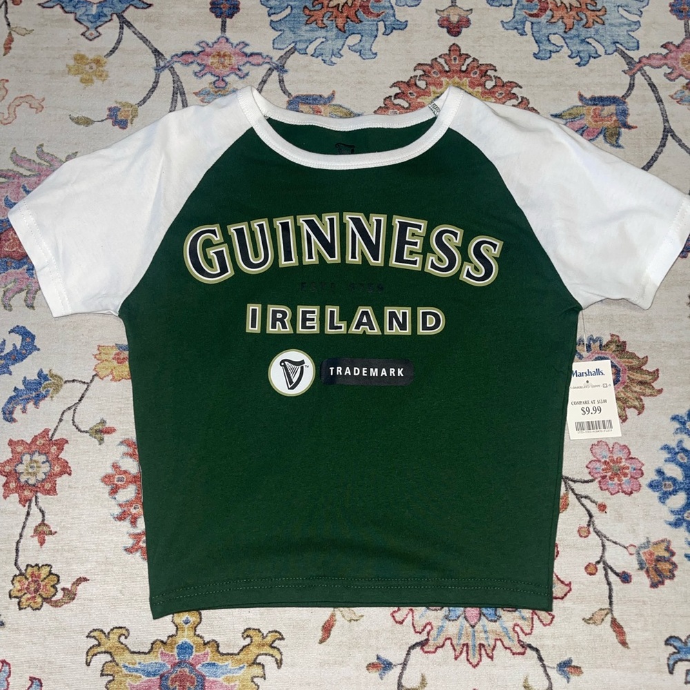 Guinness  Dark Green and White Tee